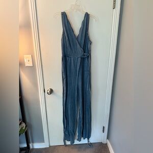 Pilcro Blue Wide Leg Jumpsuit with V-Neckline